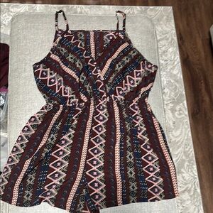 Tribal Print Sleeveless Romper